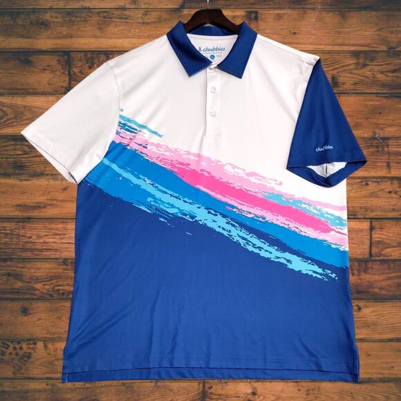 chubbies Other - Chubbies Golf Performance Polo Shirt Mens Large Short Sleeve Abstract Colorful